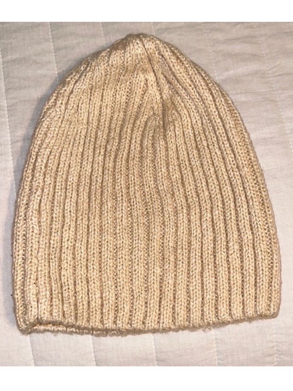 H&M Divided OS Ivory Cream Super Soft Ribbed Knit Beanie
